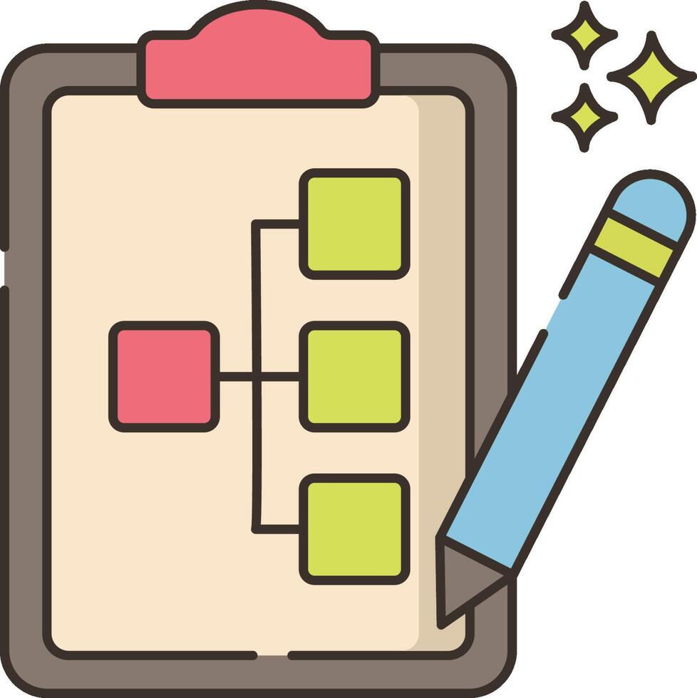 A clipboard with a pencil and a list on it vector
