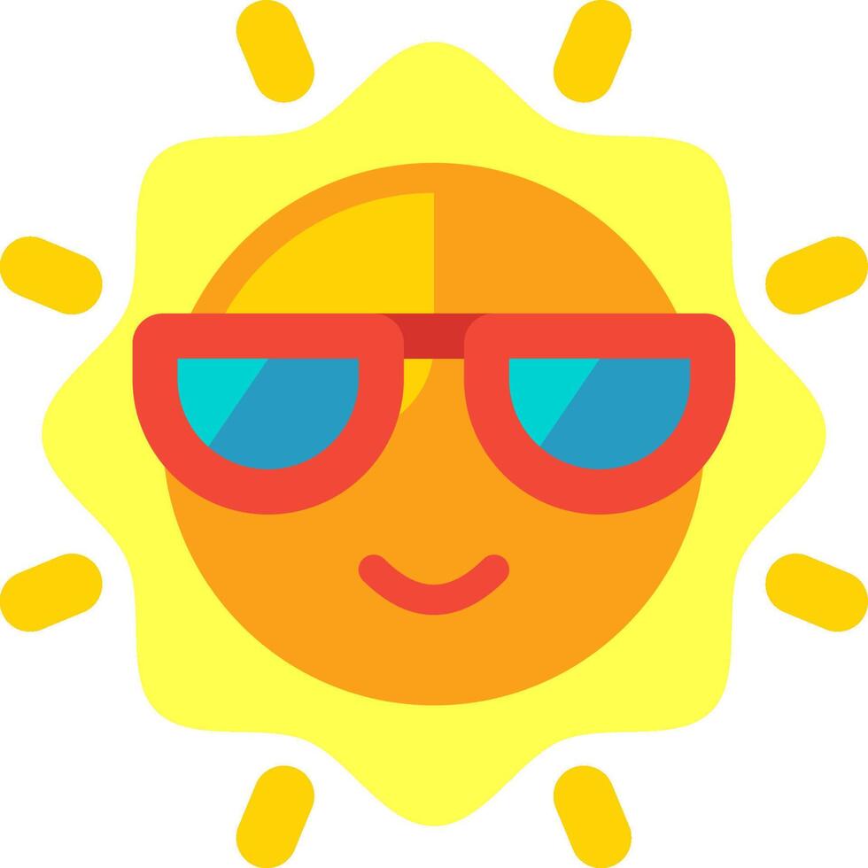 Sun with sunglasses clipart vector