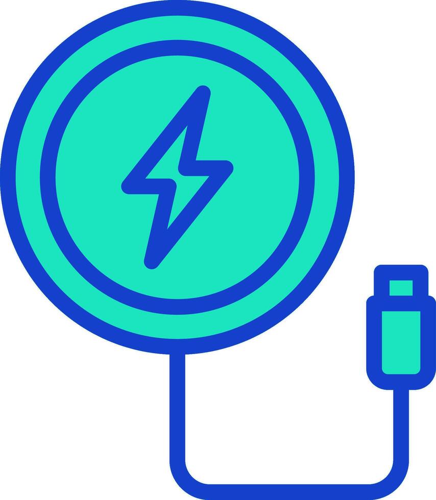 A blue and green icon of a lightning bolt vector