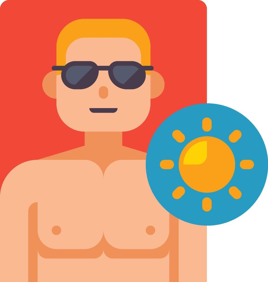 A man with sunglasses and a sun on his chest vector