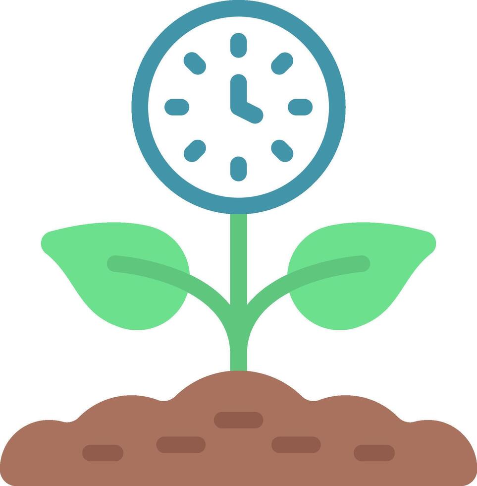 A plant with a clock on it and a green sprout vector