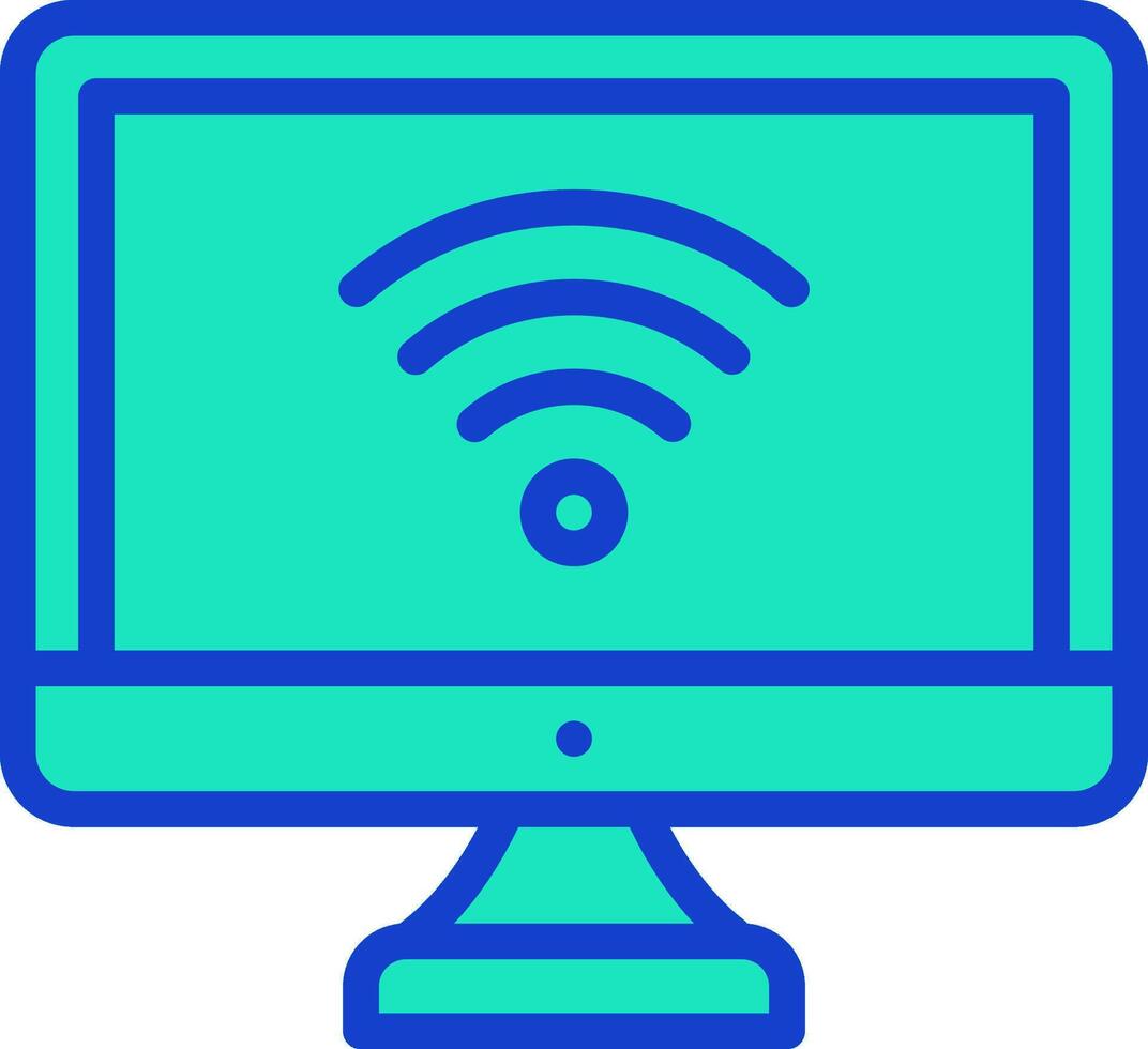 A computer monitor with wifi symbol on it vector
