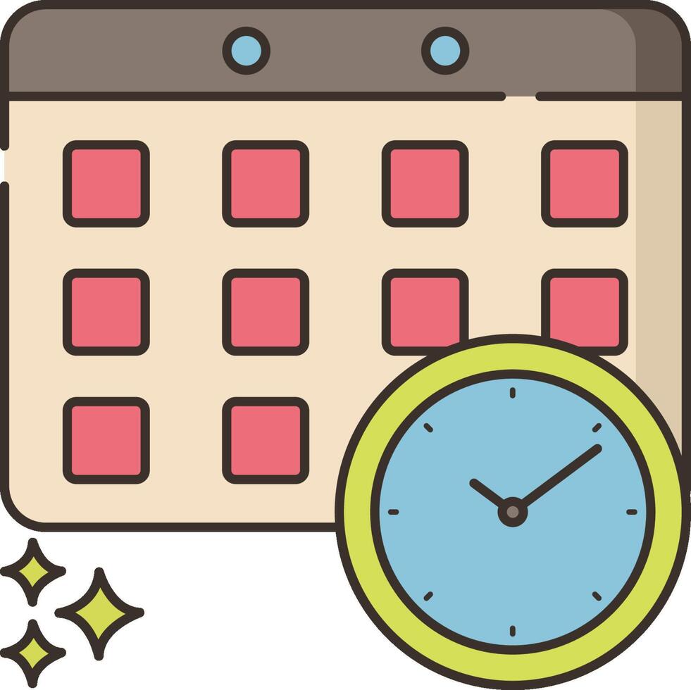 Calendar and clock illustration vector