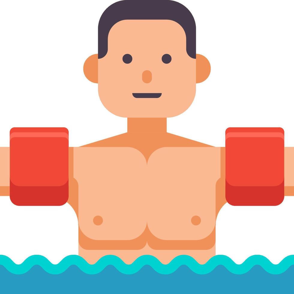 A man is standing in the water with his arms out vector