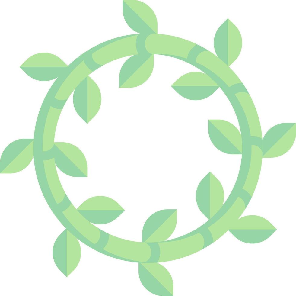 A green wreath with leaves in it vector