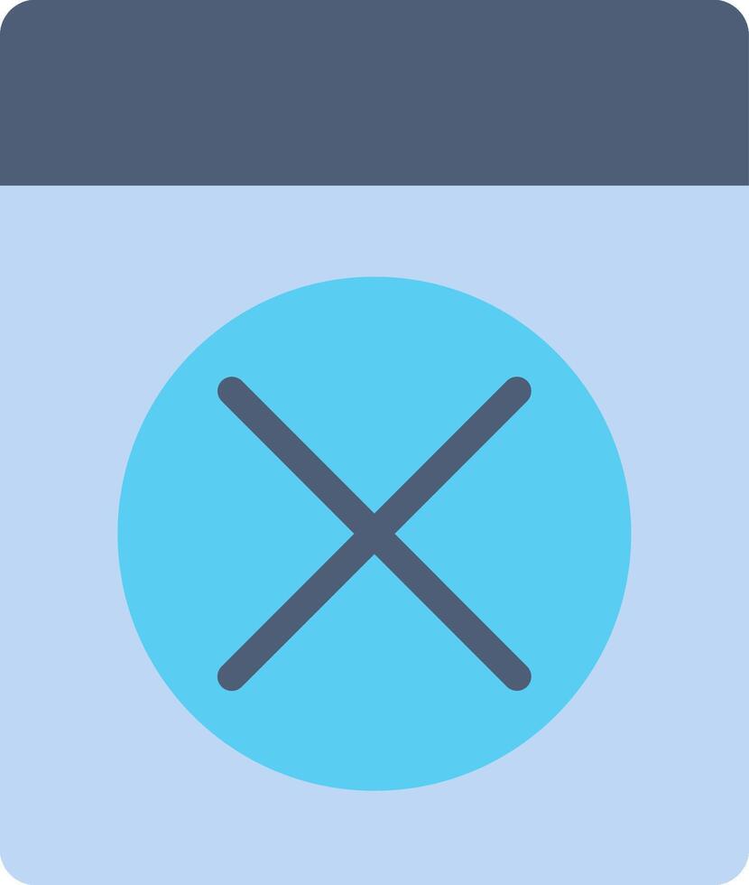 A blue icon with crossed x's on it vector