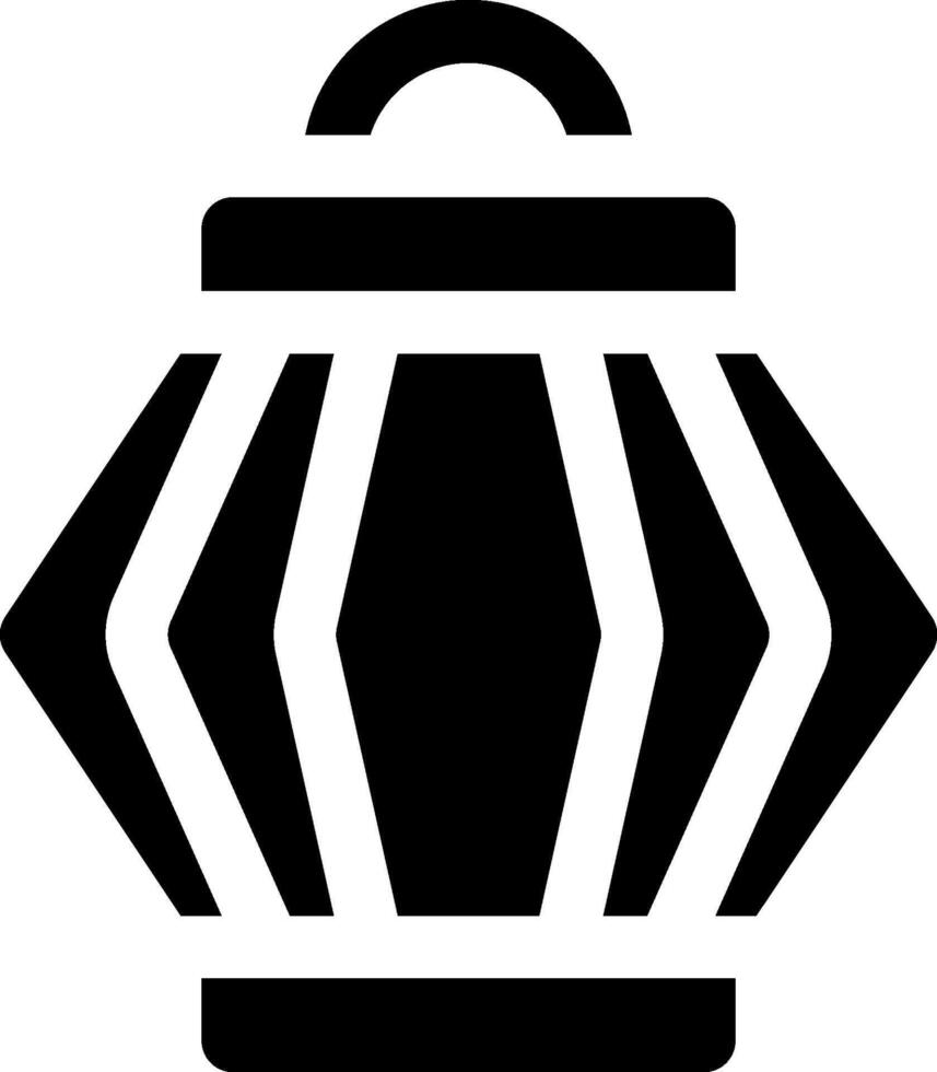 A black and white icon of a lantern vector