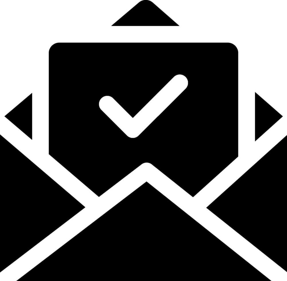 An envelope with a check mark inside vector