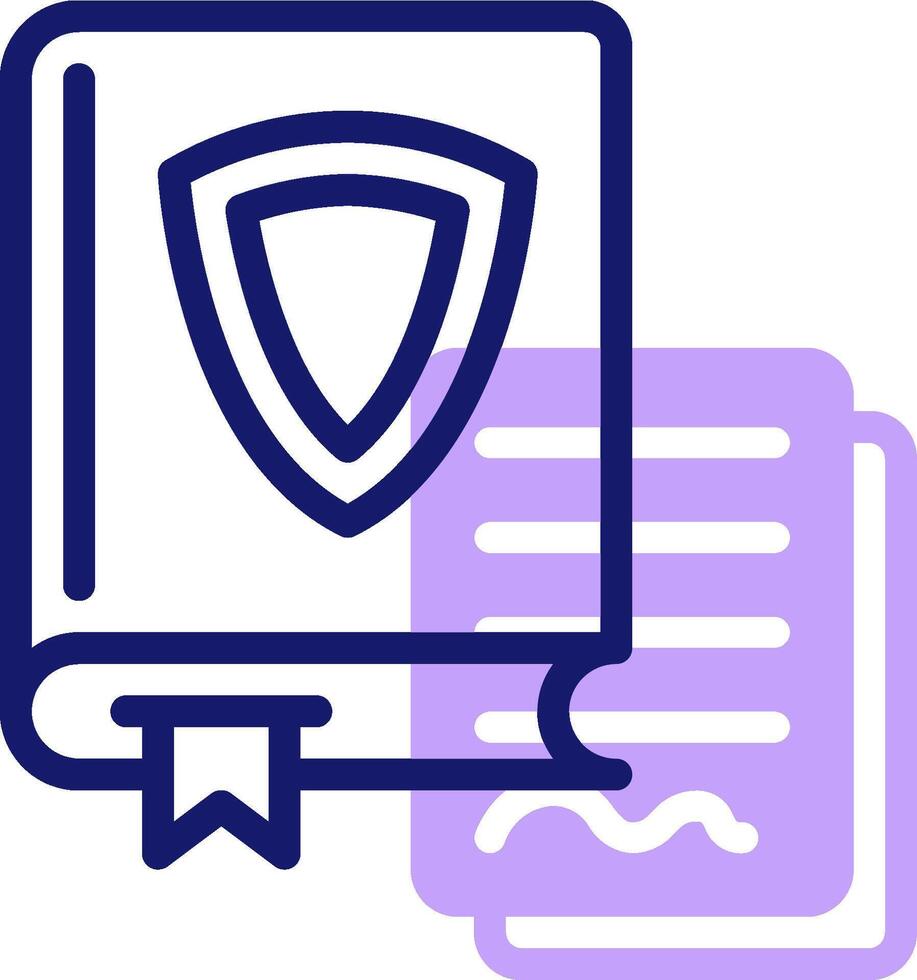 A book with a shield icon vector