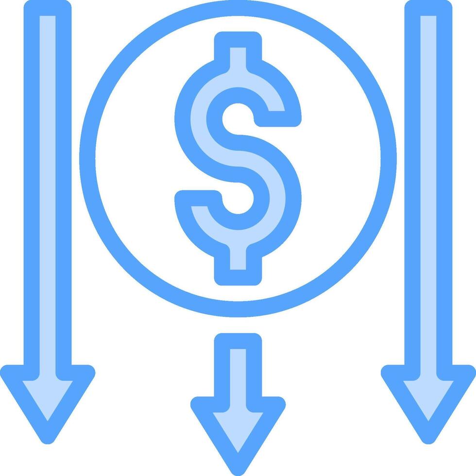 A dollar sign and arrows pointing in different directions vector