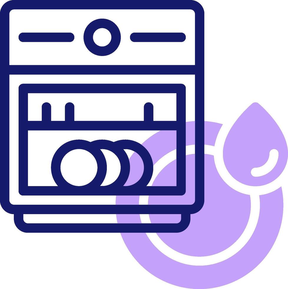 A purple and white icon of a microwave vector
