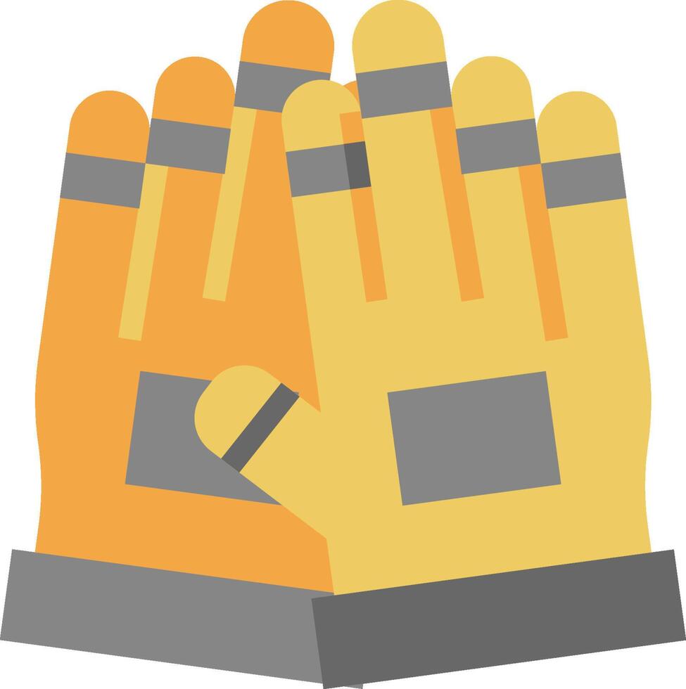 A pair of yellow gloves with a white background vector