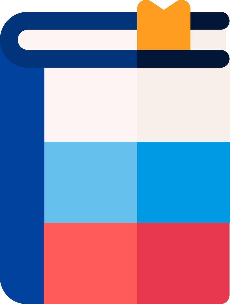 The book icon with a blue and red square vector