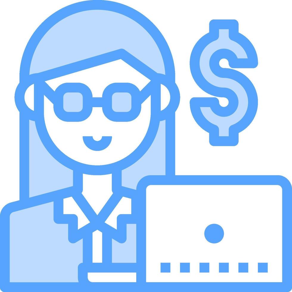 A woman with glasses and a laptop computer vector