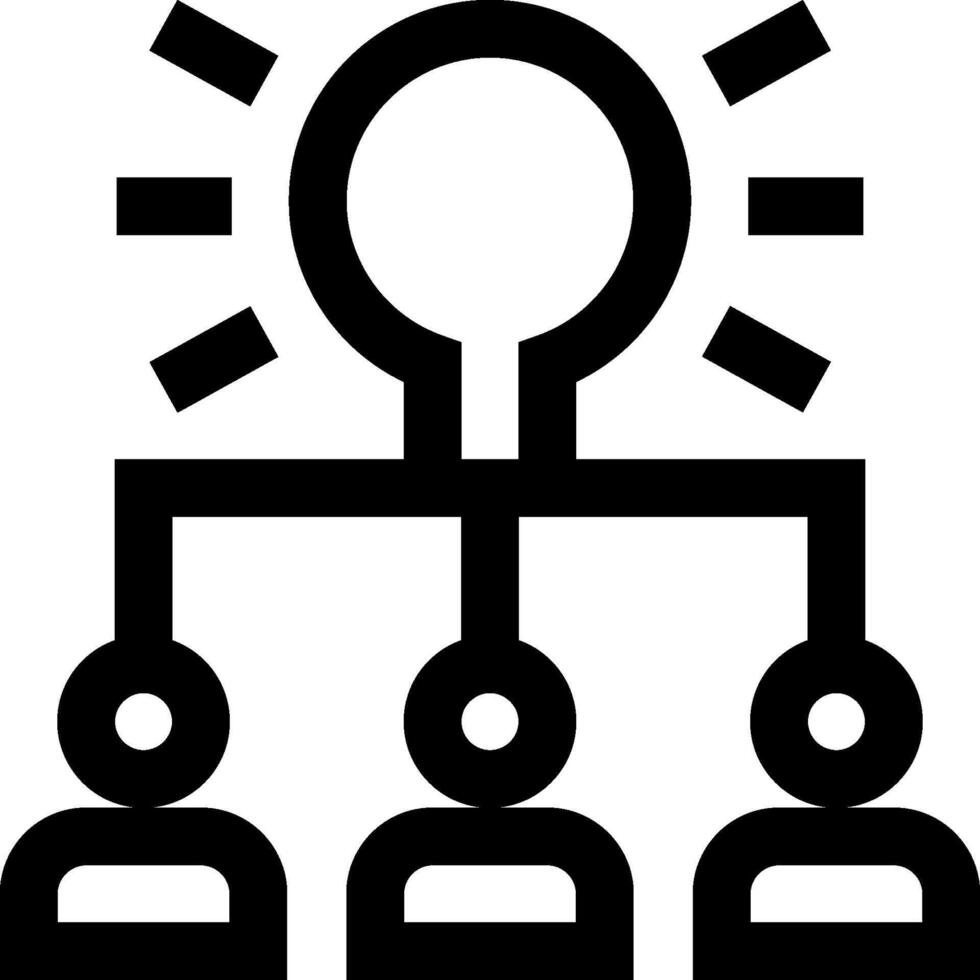 A group of people with a light bulb above them vector