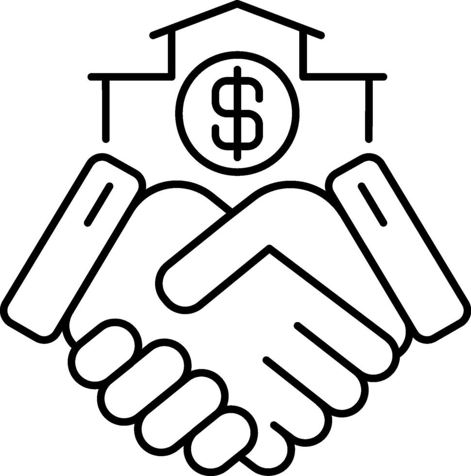 Handshake with house and dollar sign vector
