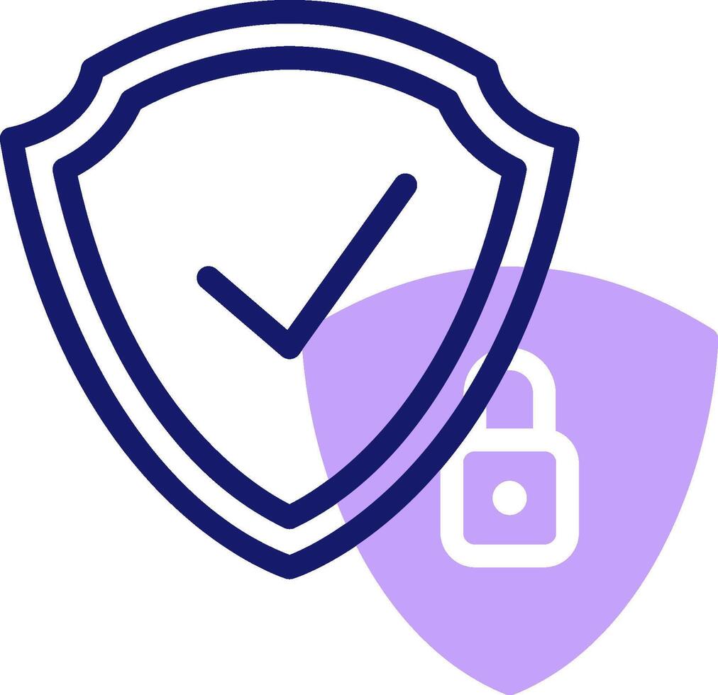 A shield with a check mark and a lock vector