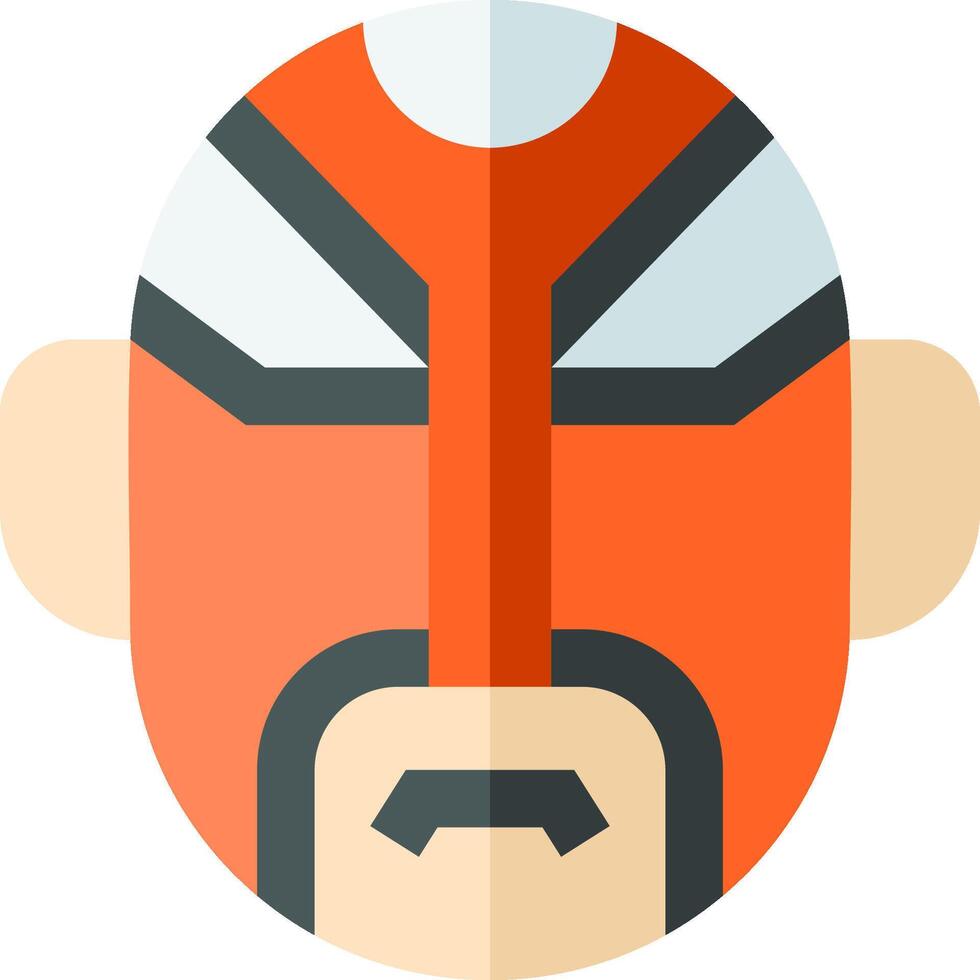A cartoon mask with an orange face vector