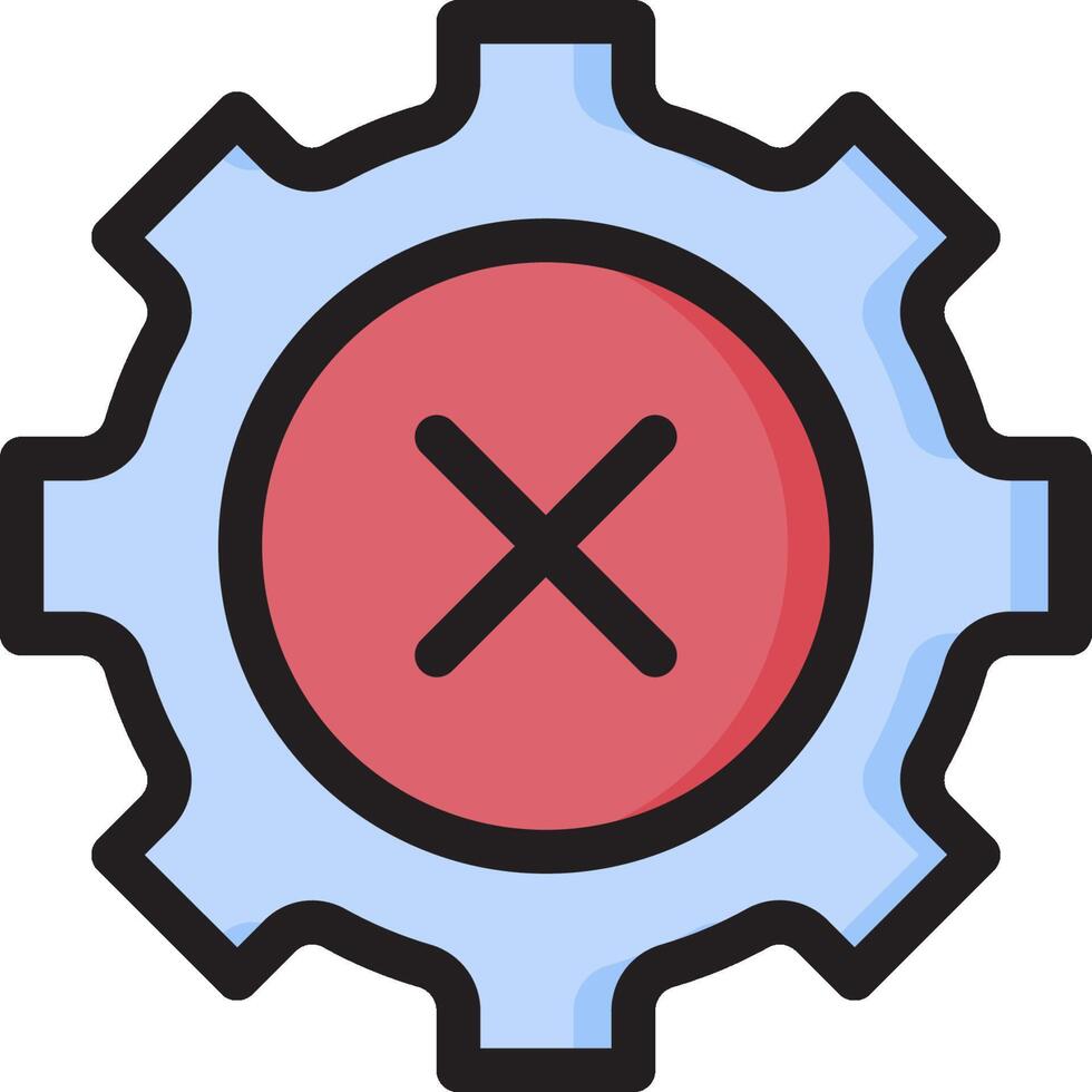 A gearwheel with an x on it vector