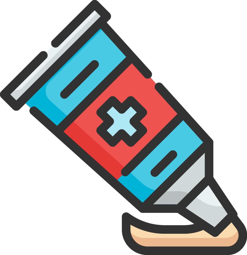 A tube of glue with a cross on it vector