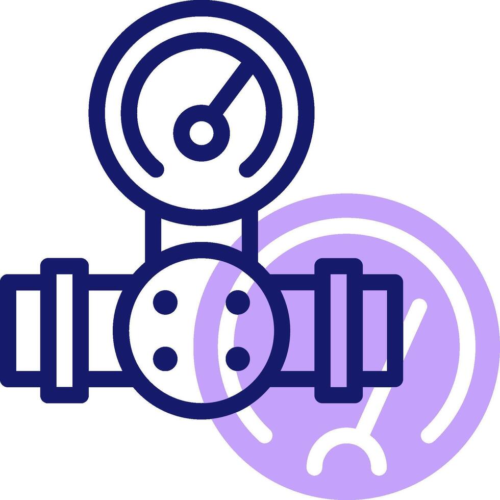 A gas meter with a gauge and a purple circle vector