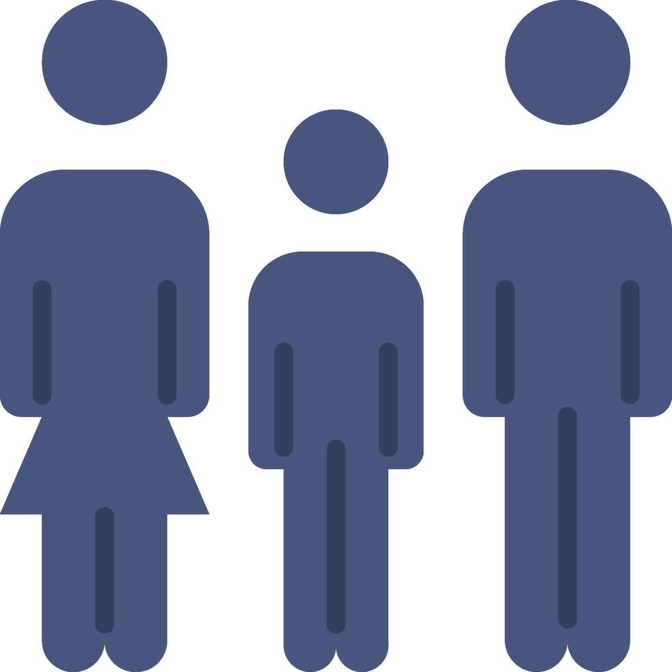 Family icon with two people and one child vector