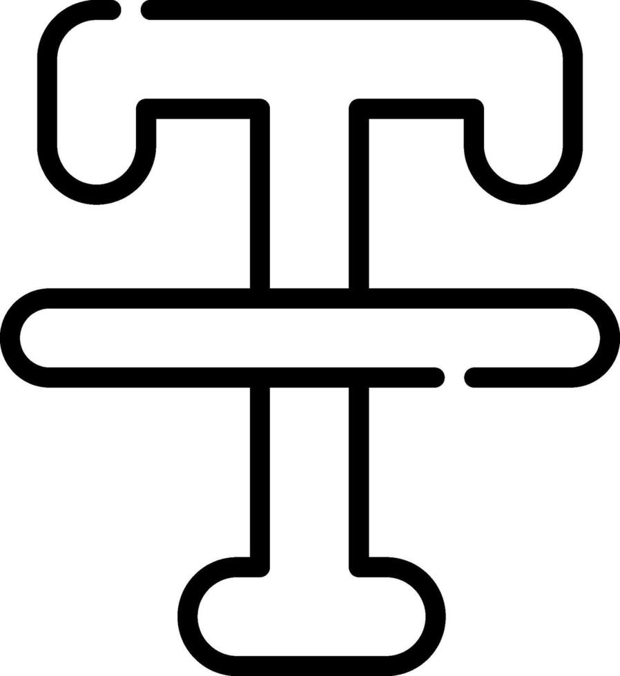A black and white logo of a t vector