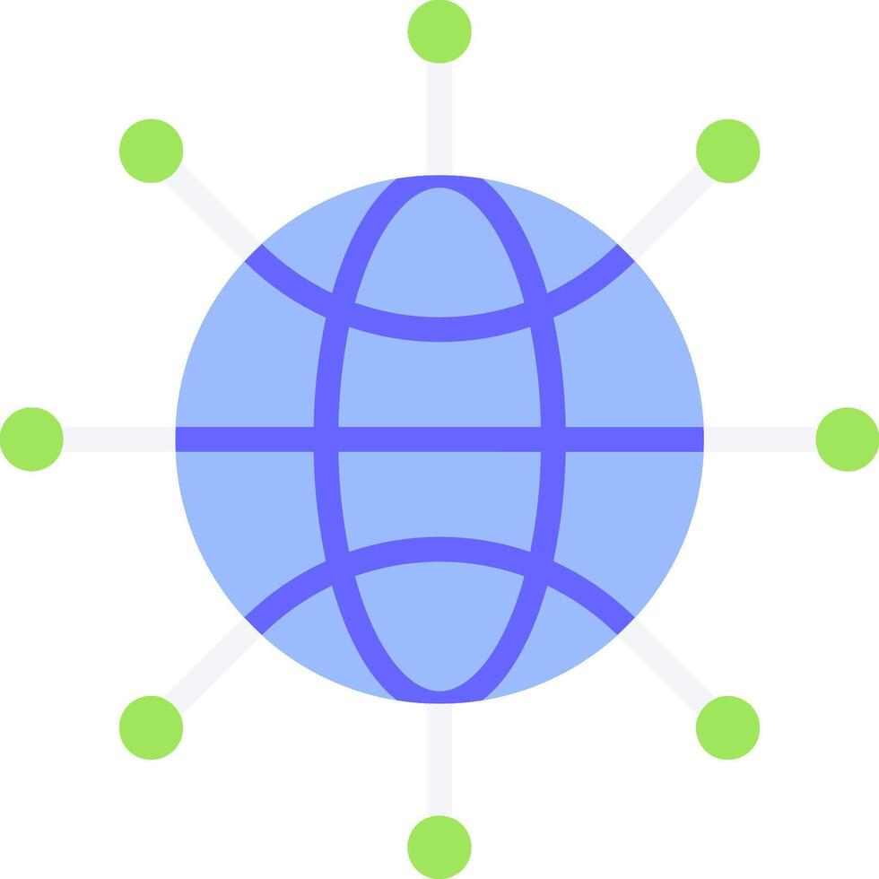 A globe with a network of circles around it vector