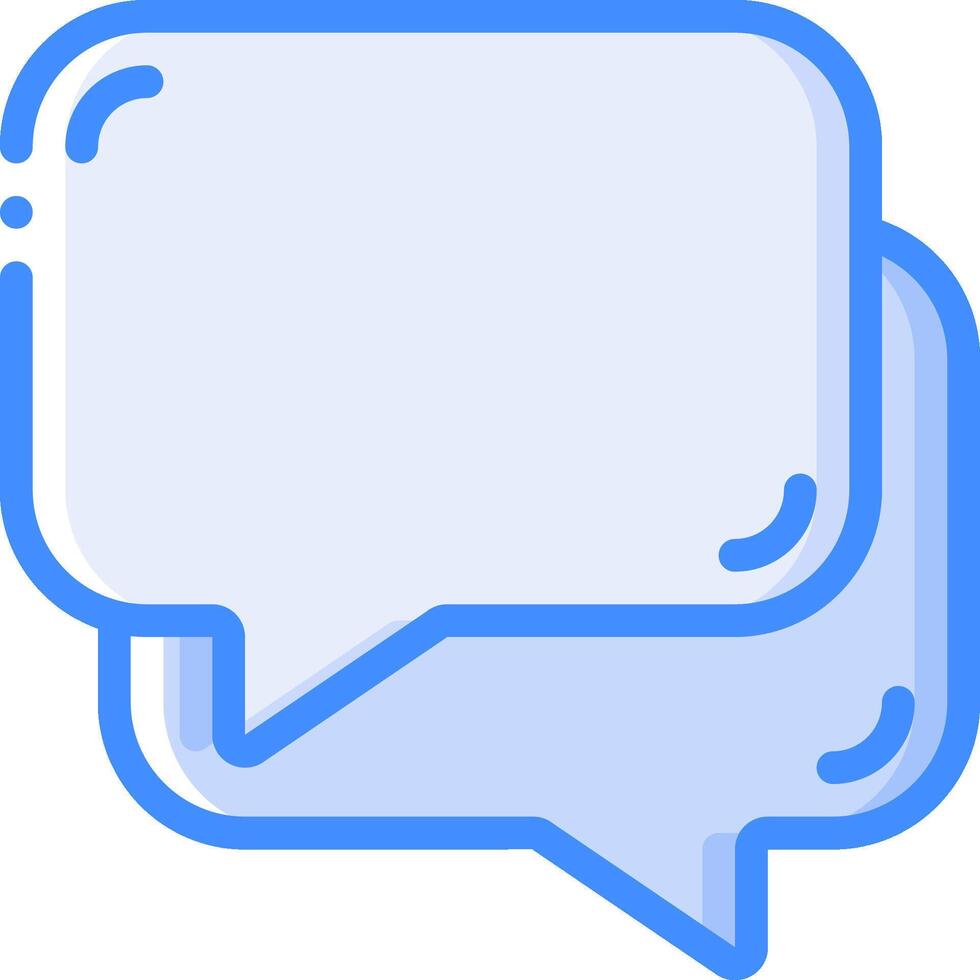 A blue speech bubble icon on a white background vector