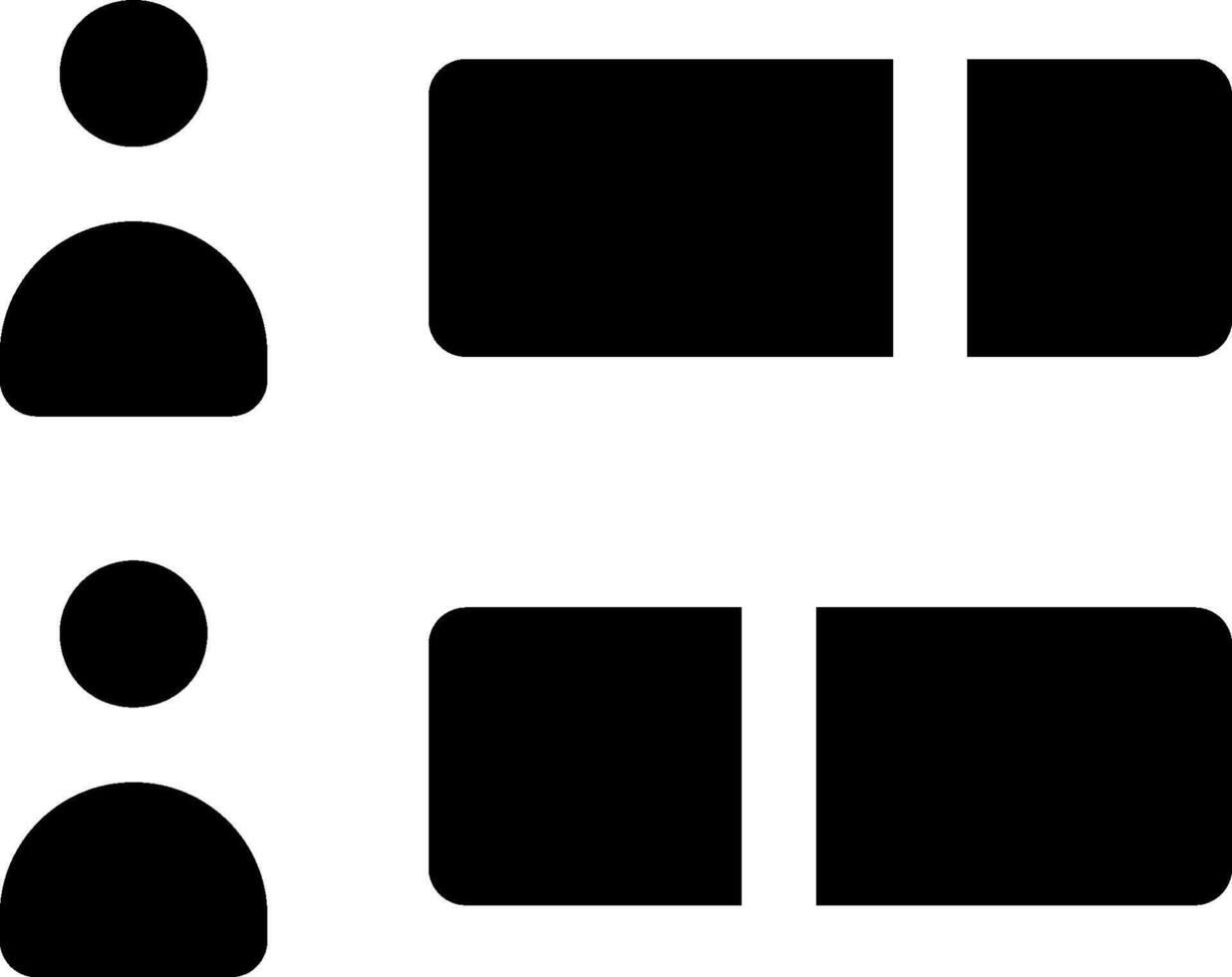 Four black and white icons of people and a person vector