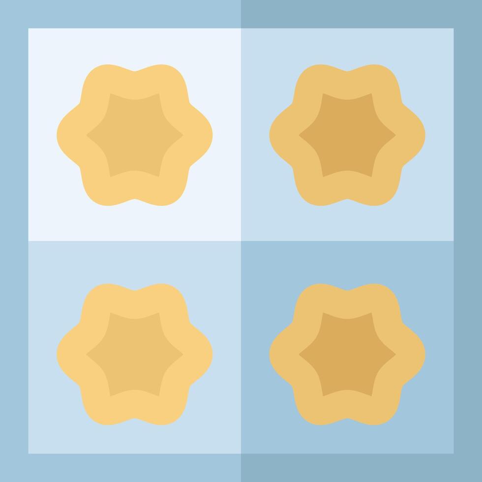 Four star cookies on a blue background vector