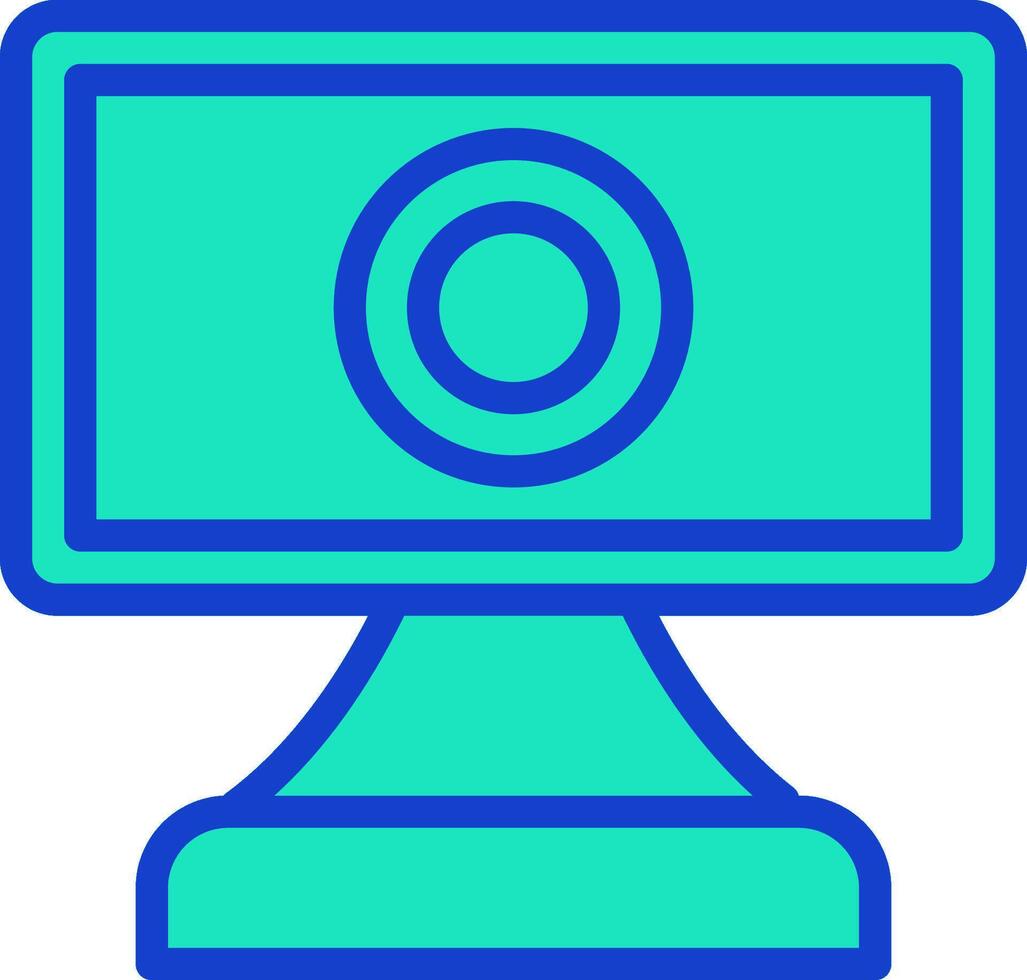 A computer monitor with a camera icon vector