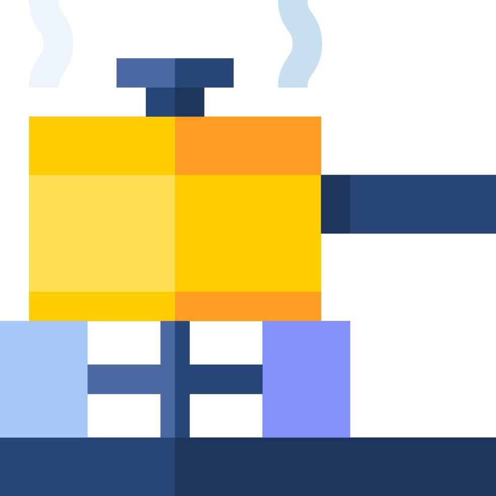 A yellow pot with a blue lid on top vector