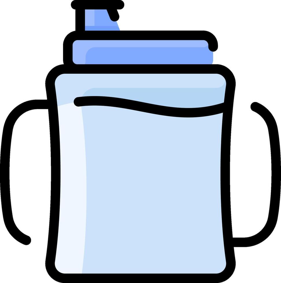 A water bottle with a handle on it vector