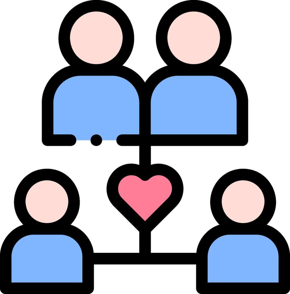 A group of people with a heart in the middle vector