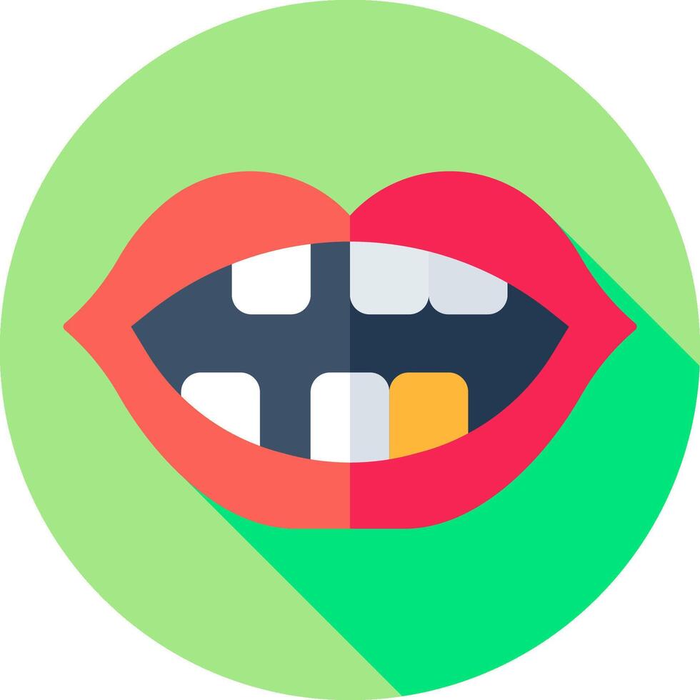 A flat icon of a mouth with a toothbrush vector