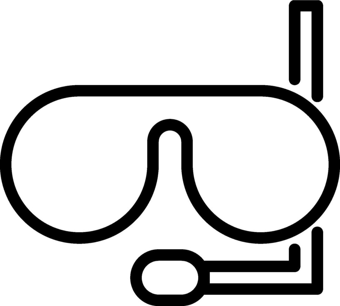 A black and white icon of a diving mask vector