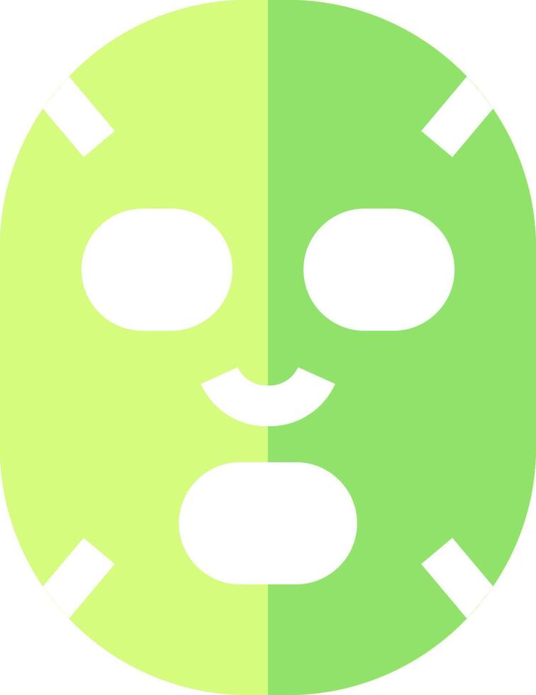 A green and white mask with a smiley face vector