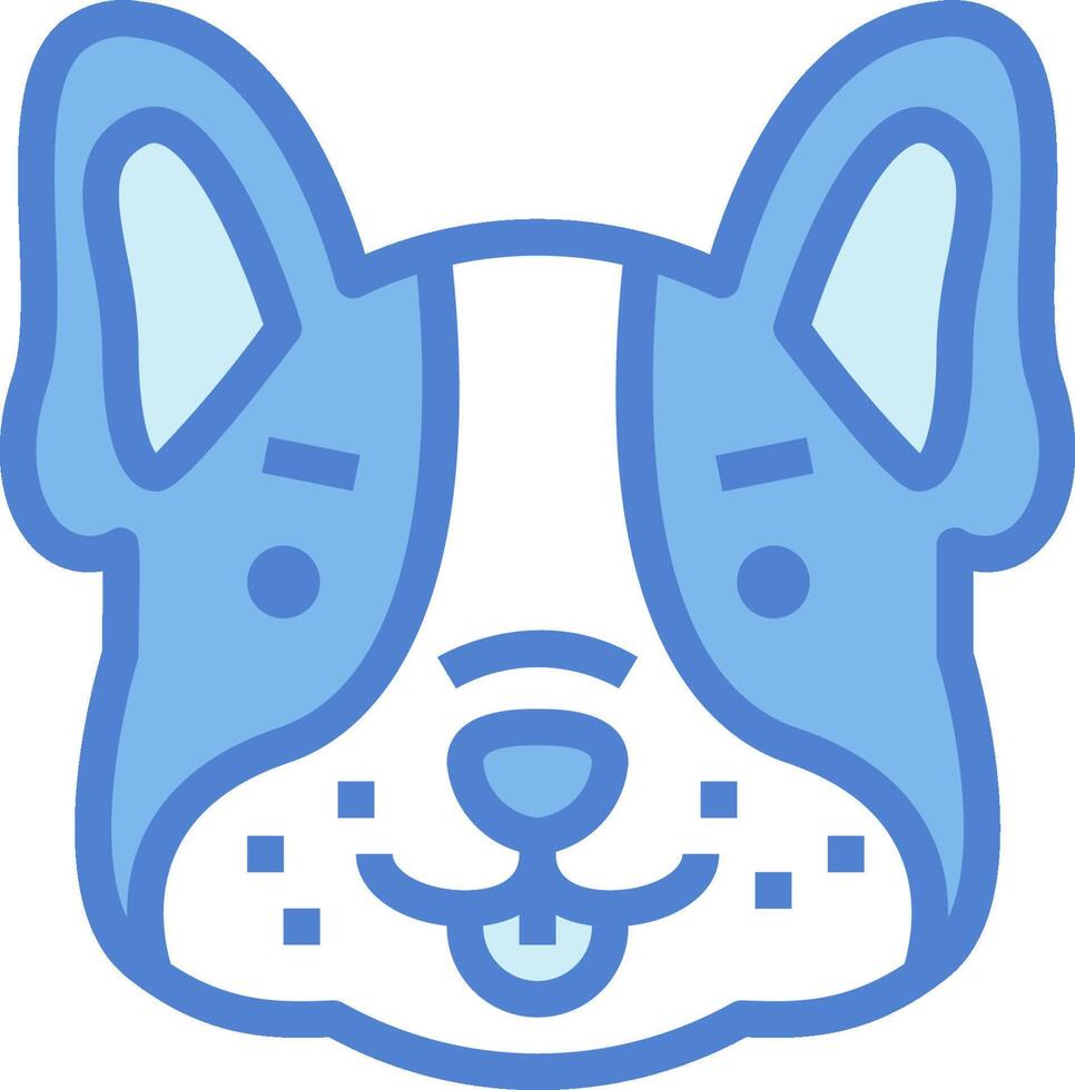 A blue dog with a white collar and a blue tongue vector