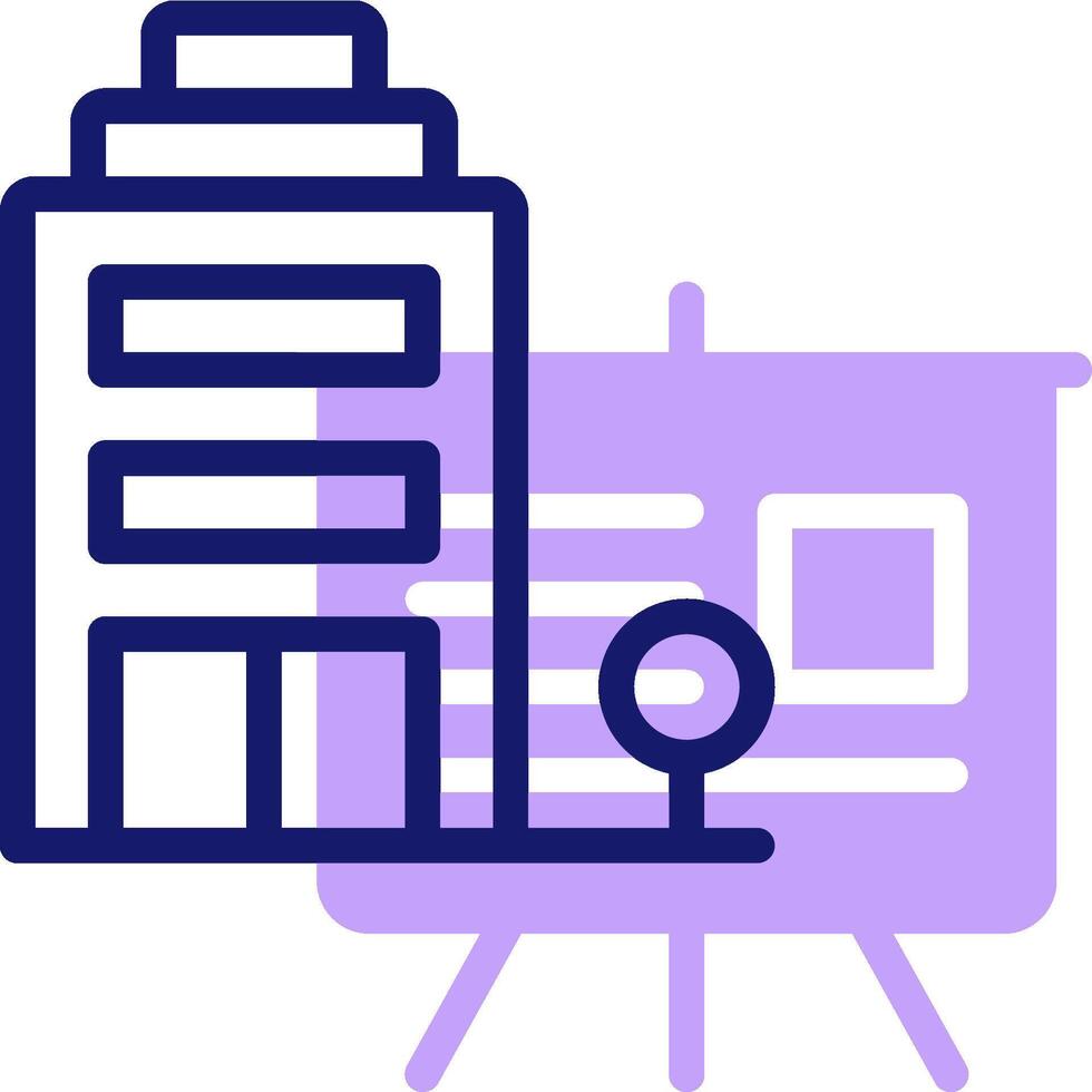 A building with a projector and a white board vector