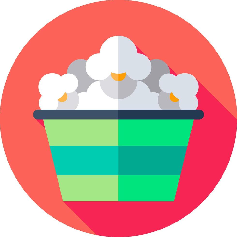 A flat icon of popcorn in a bucket vector