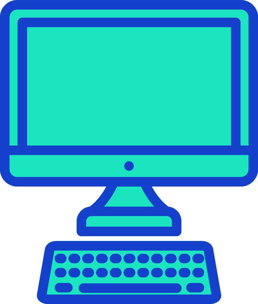 Computer icon with keyboard and monitor vector