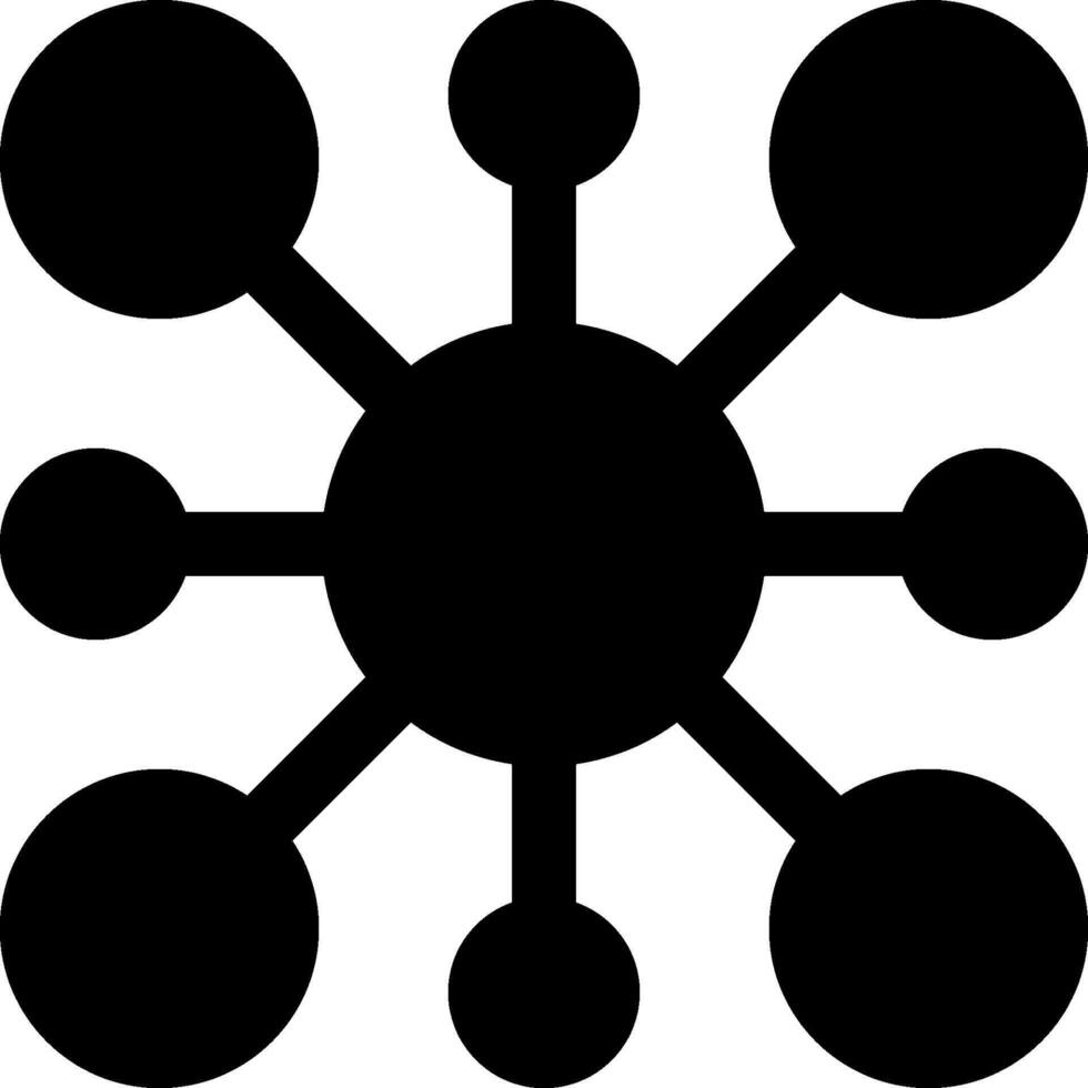 A black and white image of a network of circles vector