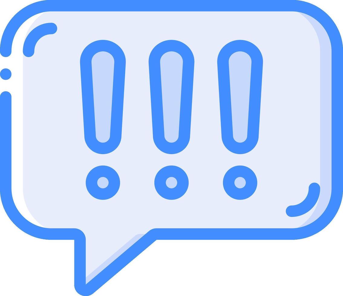 A speech bubble with three exclamation marks vector