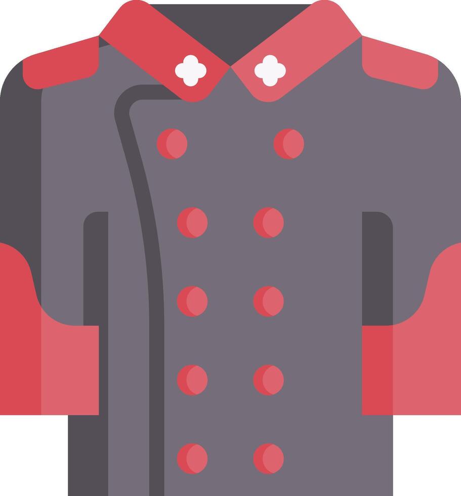 A red and gray uniform with a red collar vector