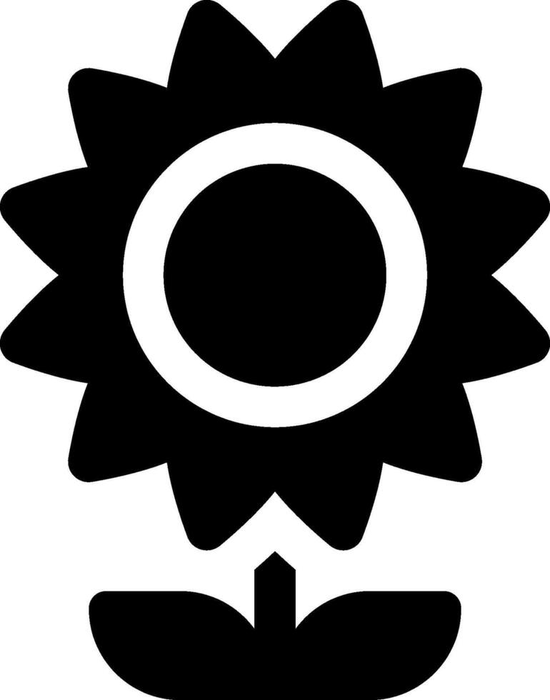 A black and white flower icon vector