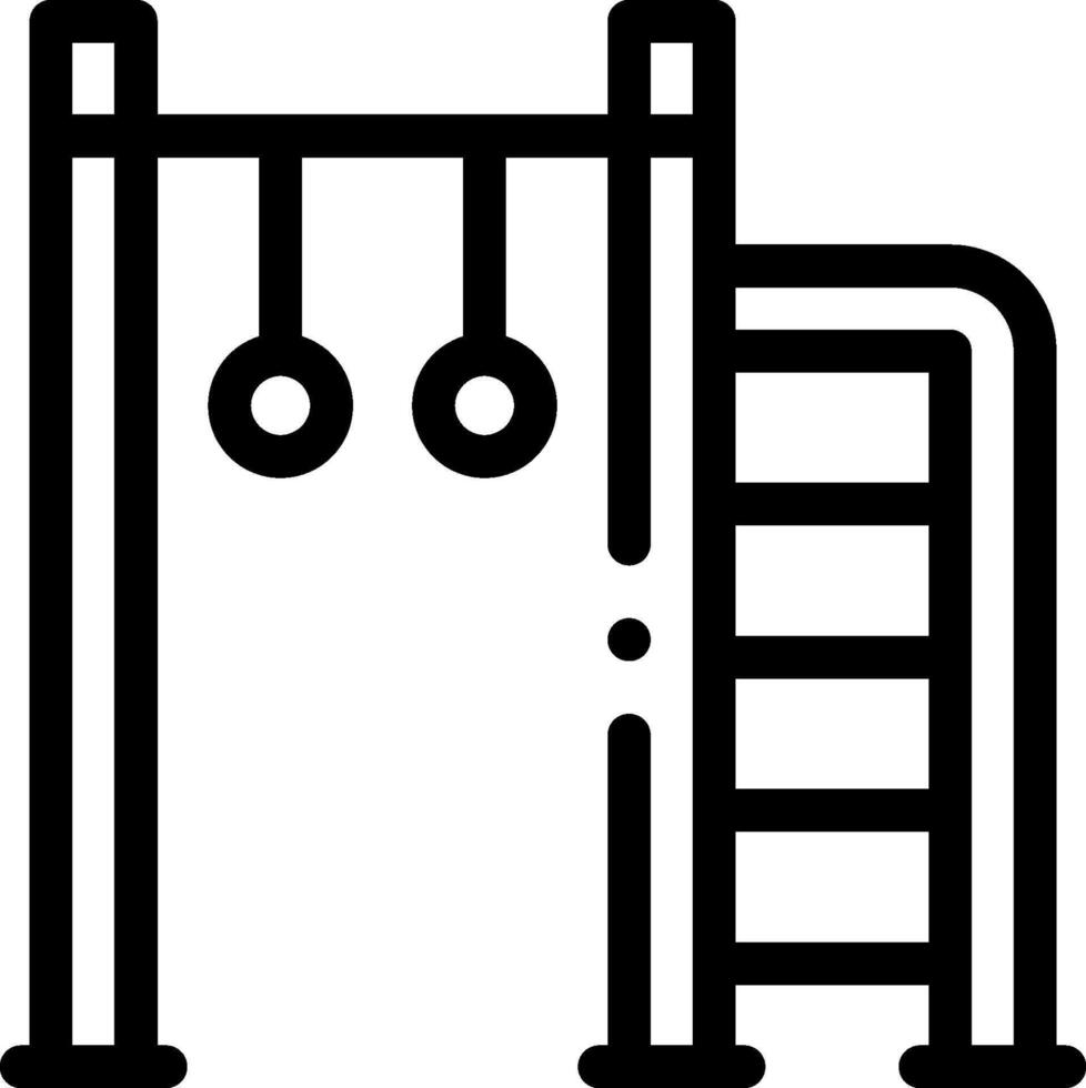 A black and white illustration of a playground equipment vector