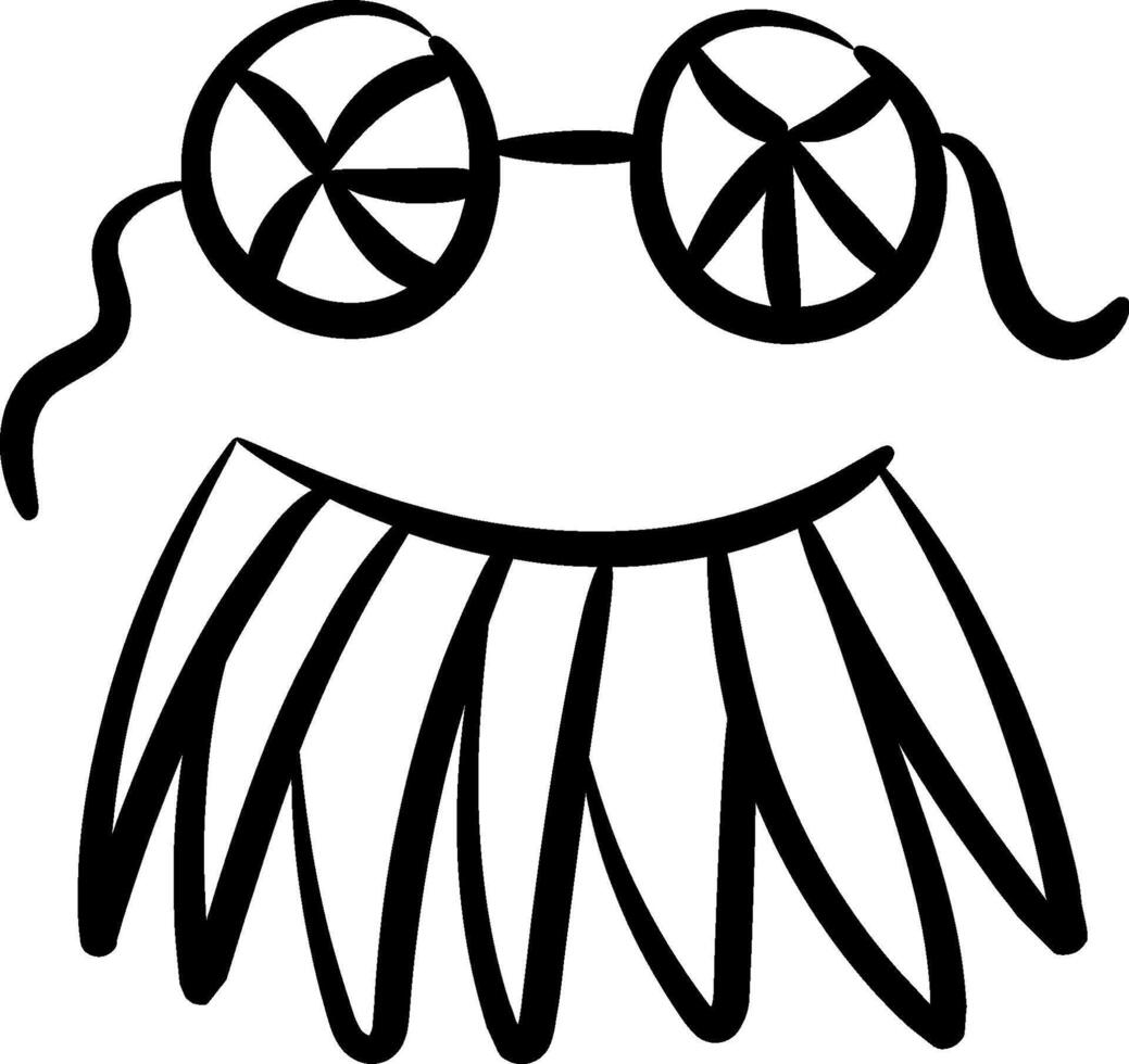 A cartoon smiley face with glasses and a hat vector