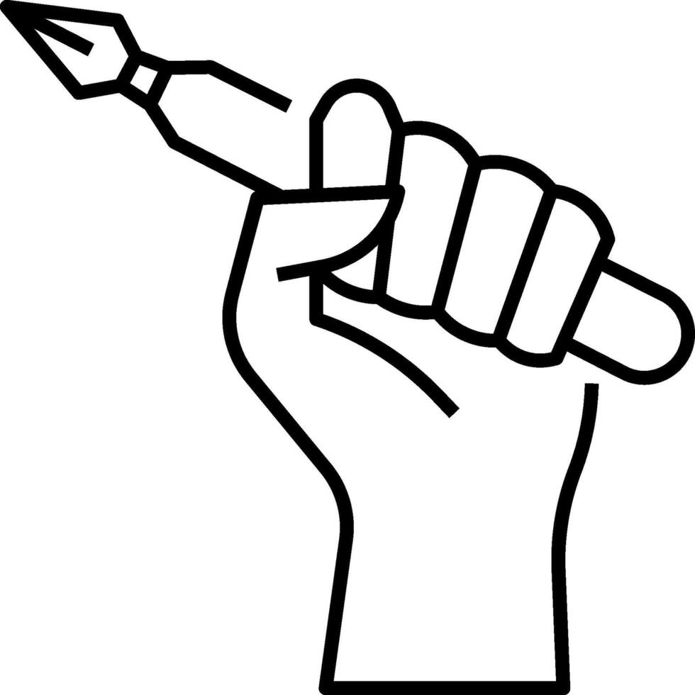 Hand holding a pen clipart vector