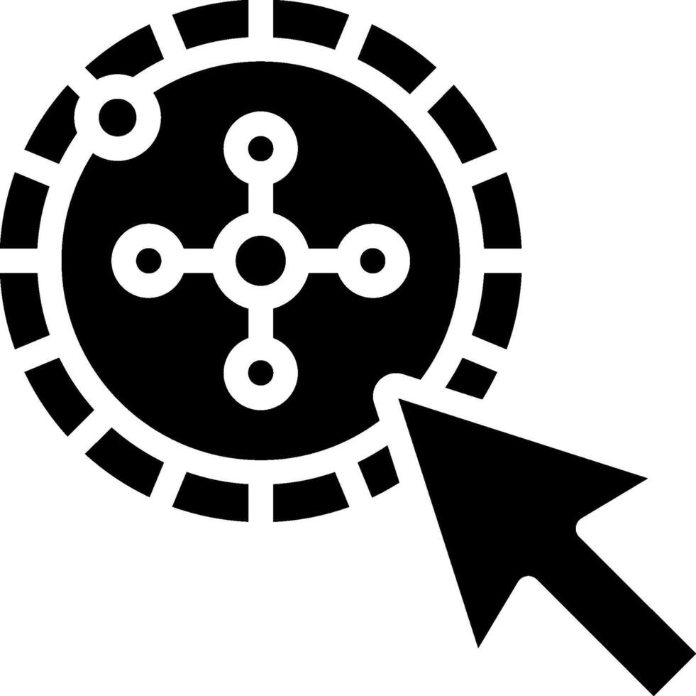 A black and white icon of a circle with a circle around it vector
